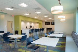 Break room in physical therapy wing at Charleston Southern