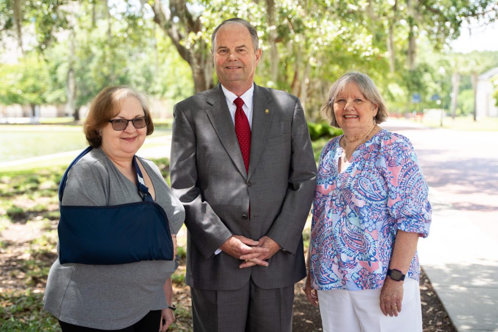 Jan Mims, Bill Ward and Ethel Croft represent 101 years of service to Charleston Southern University. 