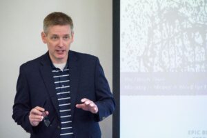 A man explaining something