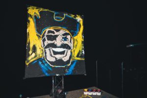 A painting with Bucky's head- a piece of art