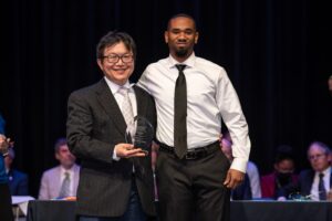 Awards Chapel, a man received an award