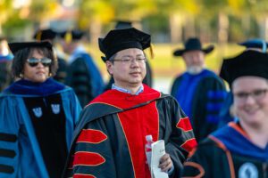 Dr. Songhui Yue at 2024 Graduate Commencement. Photo by Dan Steffy
