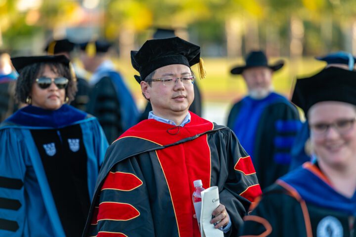 Dr. Songhui Yue at 2024 Graduate Commencement. Photo by Dan Steffy