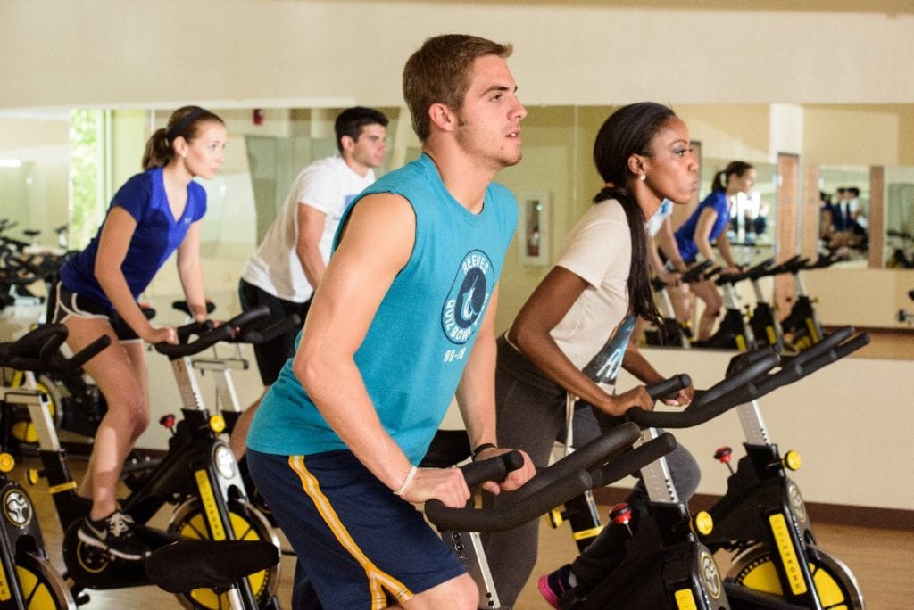 Students work out in Brewer Center