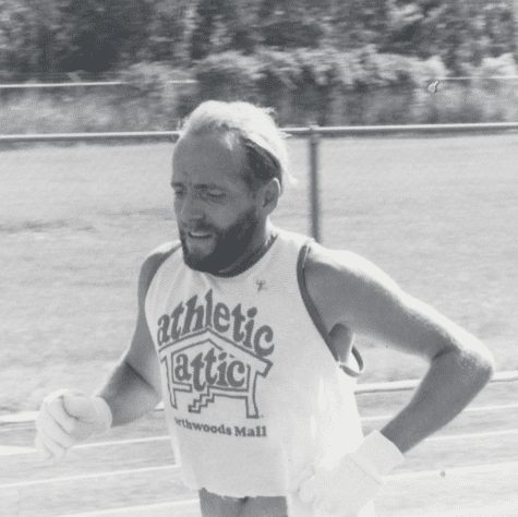 Steve Kiser running in the 1980s