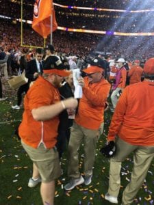 Scott Crothers enjoying the celebration of Clemson's national championship win.