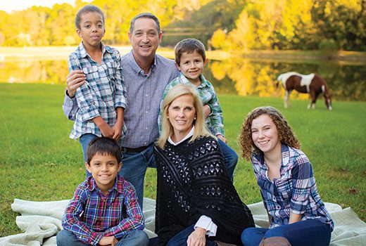 Nicholsons and children at Connie Maxwell