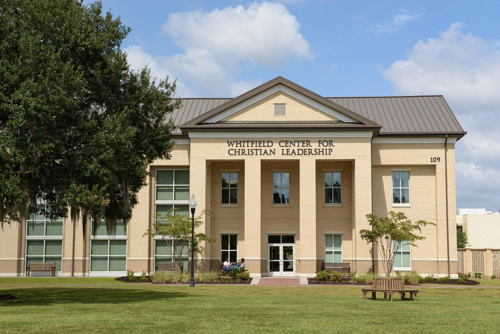 The side entrance of the Whitfield Center for Christian Leadership building