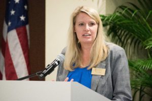 Emory Hiott gives a speech