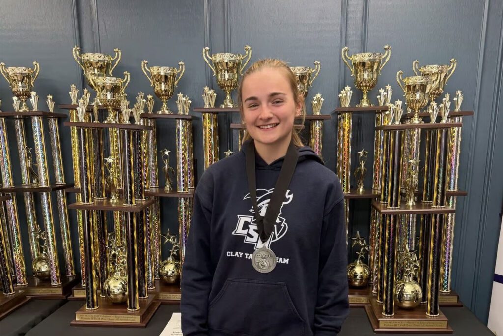 Ella Grace Harrison was national runner-up in Class C skeet at the national collegiate clay target championship in San Antonio, Texas.