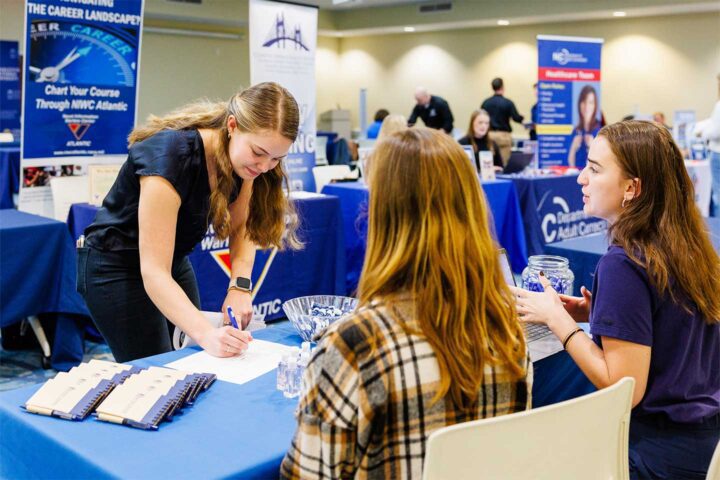Charleston Southern students at the spring career fair.