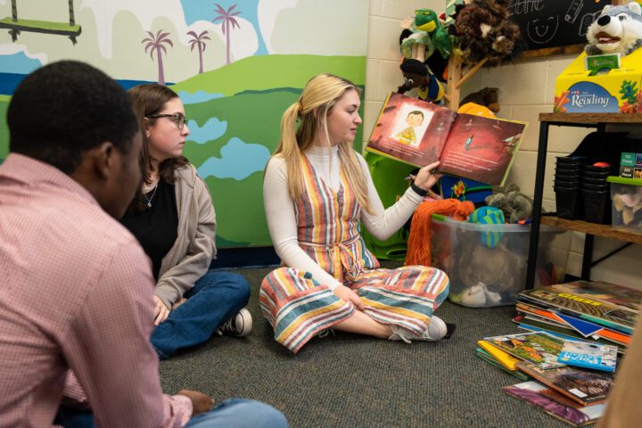 education majors in the College of Education lab